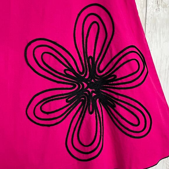 Vintage Heart Soul Y2K Embroidered Flower A Line USA Cotton Skirt Medium - Picture 2 of 7